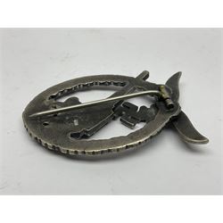 WWII German Luftwaffe Flak badge, indistinct maker's mark stamped under pin