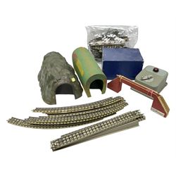 Hornby Dublo - quantity of three-rail track including Railer and boxed C3 Controller Power Unit; and two tunnels etc