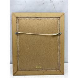 British School (Mid 20th century): Mending Nets at the Harbourside, probably Cornwall or Wales, acrylic on canvas laid on to paper unsigned 24cm x 16cm 
Provenance: with the Oakwood Gallery, Leeds, label verso