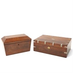 19th century German rosewood box with silver plated mounts, W28cm D20cm; 19th century maho...