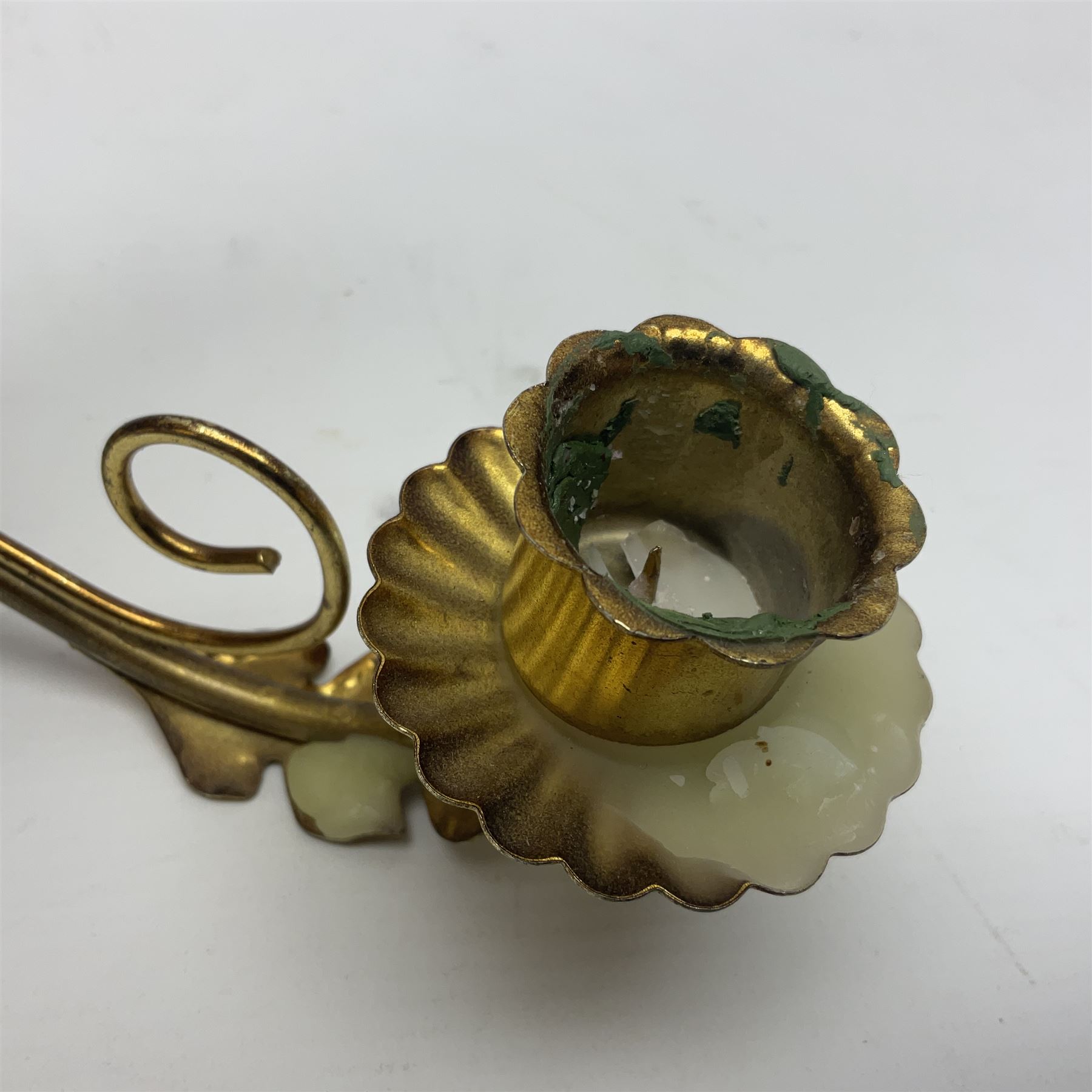 Pair of gilt wood single branch wall sconces, H40cm