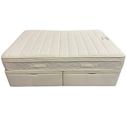 4’ 6” double divan bed with under-bed storage, with Myers Connoisseur Latex Plus mattress  