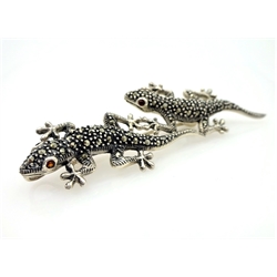  Silver and marcasite lizard pendant/brooch stamped 925  
