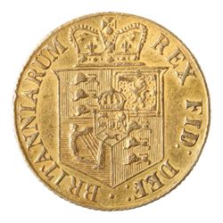 George III 1818 gold half sovereign coin