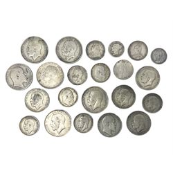 Approximately 195 grams of Great British pre-1920 silver coins, comprising half crowns, florins, shillings and sixpences, including Edward VII 1906 standing Britannia florin 
