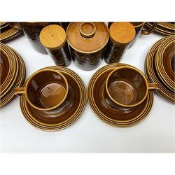 Hornsea Heirloom pattern coffee service for six, comprising of coffee pot, covered sucrier, milk jug, hot water jug, dessert plates, side plates, dinner plates, jug, salt and pepper shakers and serving platter 