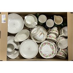 Collection of Coalport figures, together with Royal Doulton figures and  other ceramics, in three boxes 