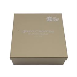 The Royal Mint United Kingdom 2013 'The 60th Anniversary of The Queen's Coronation' five ounce fine silver proof ten pound coin, cased with certificate