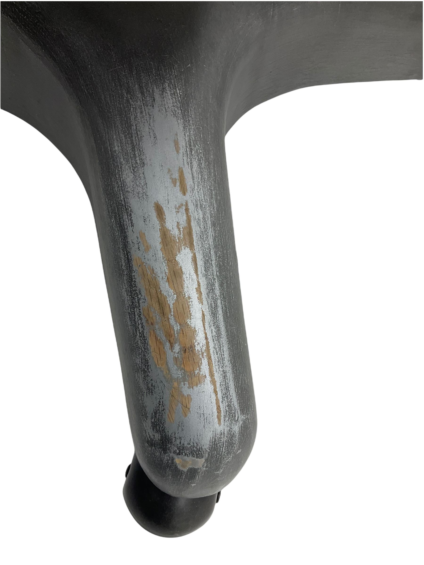 Industrial style metal and wood swivel desk chair
