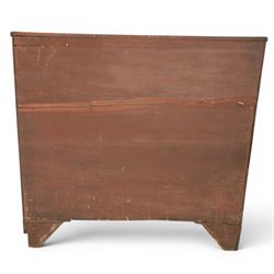 19th century bow fronted mahogany chest, two short over three graduating drawers, raised on bracket feet