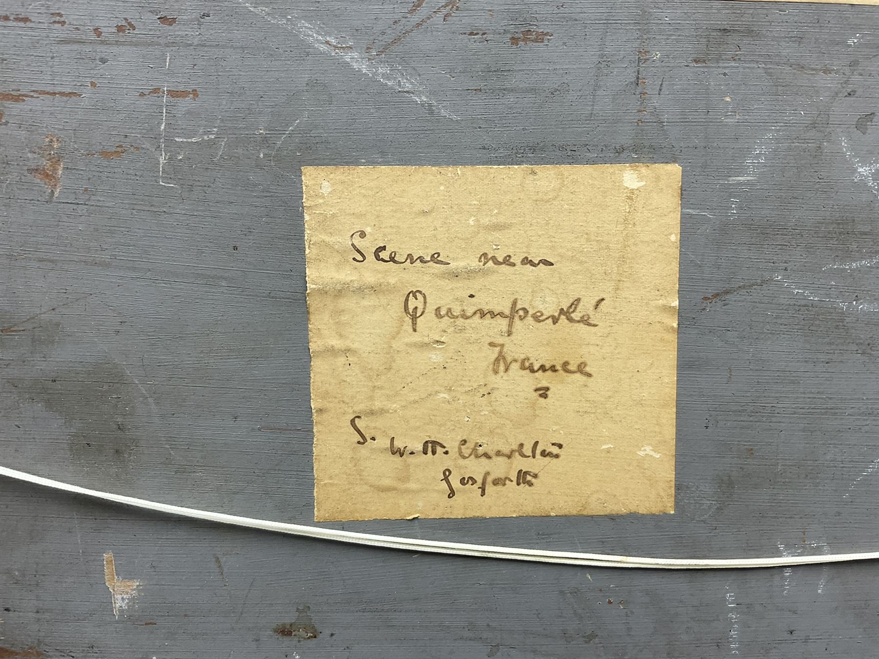 William Henry Charlton (Newcastle 1846-1918): 'Scene near Quimperlé - France', oil on board signed, titled on label with artist's Gosforth address verso 36cm x 44cm