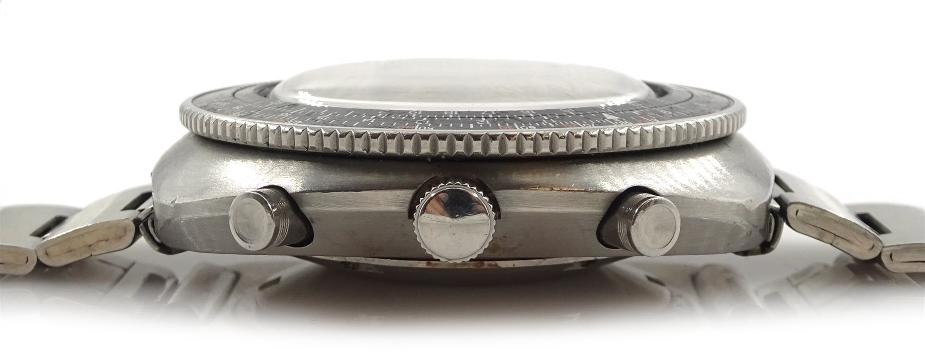 Seiko 'Slide Rule' calculator, chronograph automatic stainless steel wristwatch, No. 6138-7000