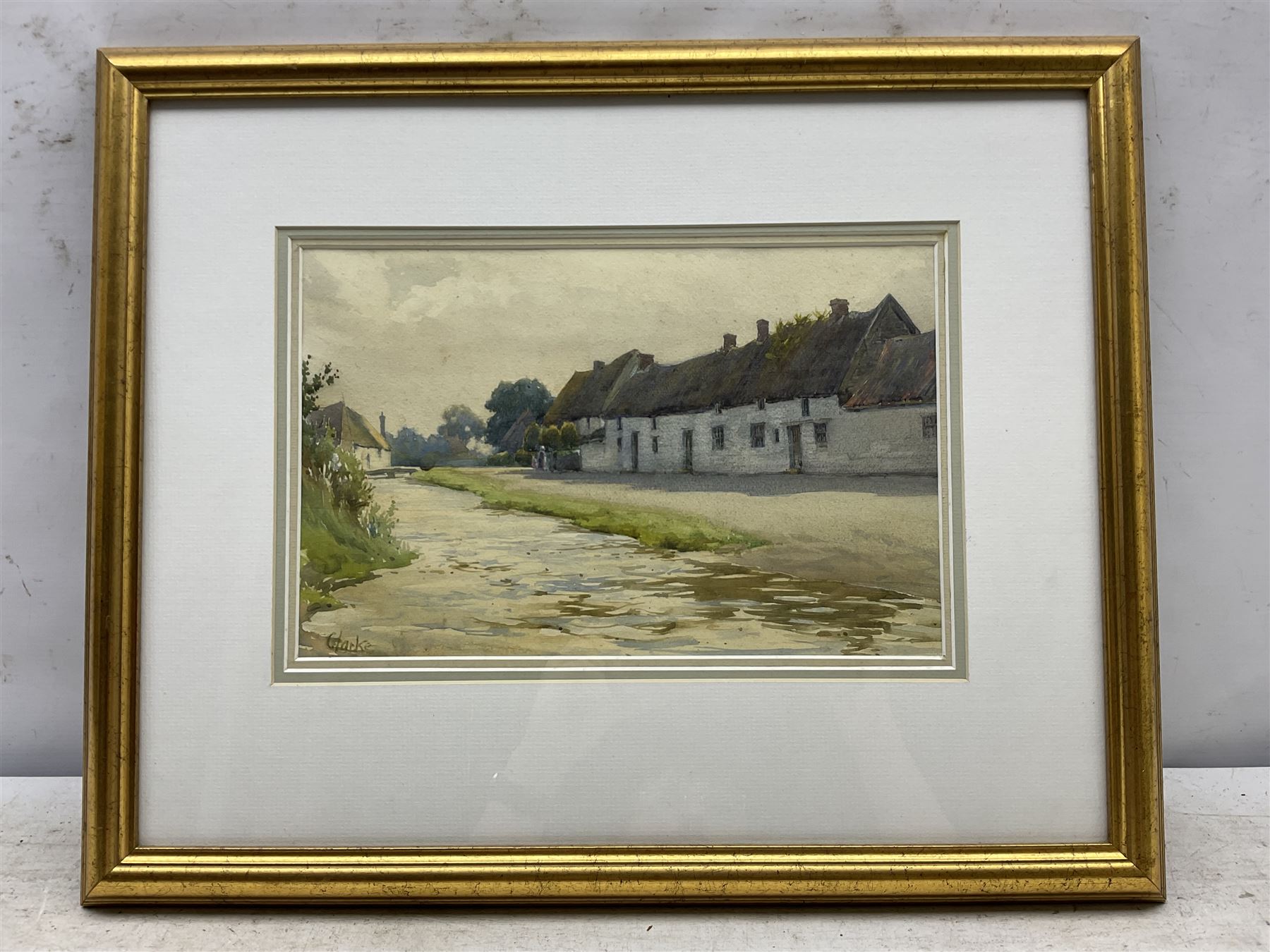 Richard Edward Clarke (British 1878-1954): North Yorkshire Village, possibly Thornton-le-Dale, watercolour signed 21cm x 33cm