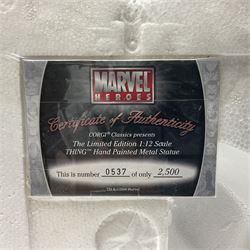 Corgi Marvel Heroes Fantastic Fours’ ‘The Thing’ hand painted limited edition 537/2500 metal statue, with certificate of authenticity and original box