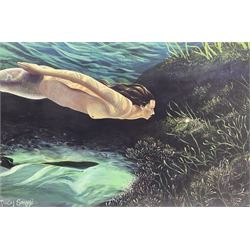 Tracy Savage (Scarborough 1963-): 'The Mermaid', limited edition print titled and numbered 22/295 verso 75cm x 113cm 
