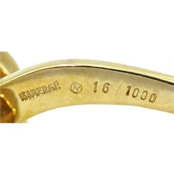 Victor Mayer for Faberge pair of 18ct gold diamond and blue enamel anchor cufflinks, limited edition No.16/1000, stamped 750, boxed with certificate