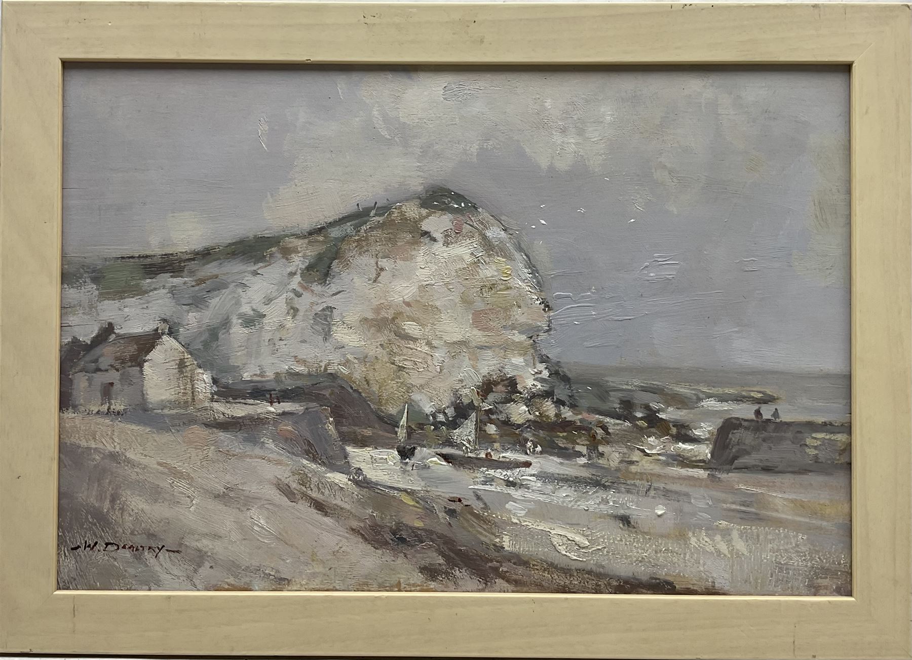 William B Dealtry (British 1915-2007): 'Staithes', oil on board signed 29cm x 44cm
