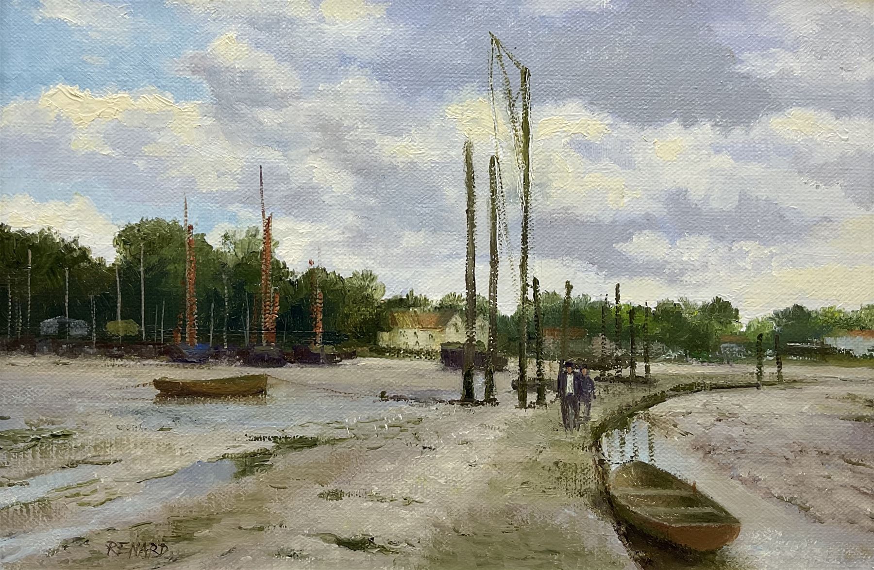 Stephen J Renard (British 1947-): 'Le Pont de Moret', oil on board signed, titled on label verso 20cm x 30cm
Provenance: exh. James Starkey Fine Art Beverley, June 2011, label verso 
Notes: now known as one of the world's pre-eminent marine artists, this work was produced before Renard chose to devote himself wholly to marine painting in the 1980s.