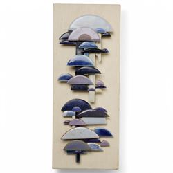 Anne Plant (British 1934-2019): 'Gerronema' 'Polygramma' and 'Icterinus', set three stoneware wall-hanging sculptures, largest 41cm x 17cm (3)