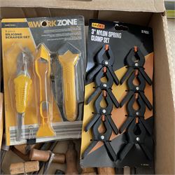 Woodworking tools such as chisels, marking tools, clamp set, scraping set and other  - THIS LOT IS TO BE COLLECTED BY APPOINTMENT FROM DUGGLEBY STORAGE, GREAT HILL, EASTFIELD, SCARBOROUGH, YO11 3TX