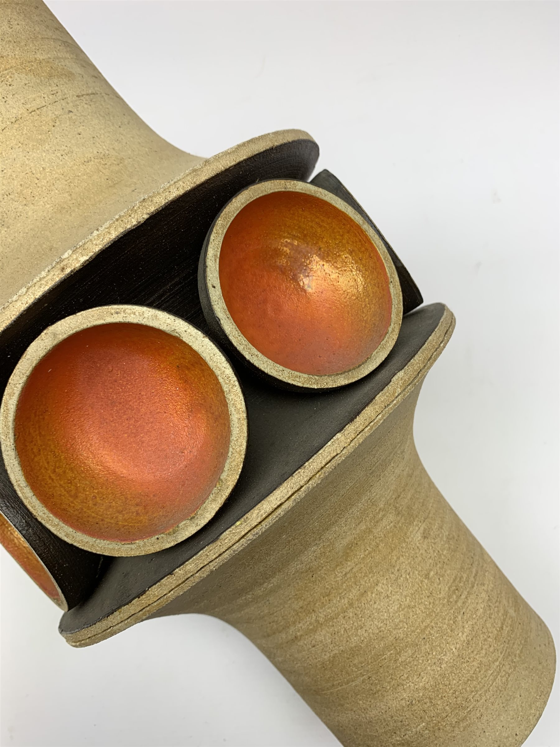 Delan Cookson (British1937): Large stoneware vase  of stylized form, H43cm impressed seal 