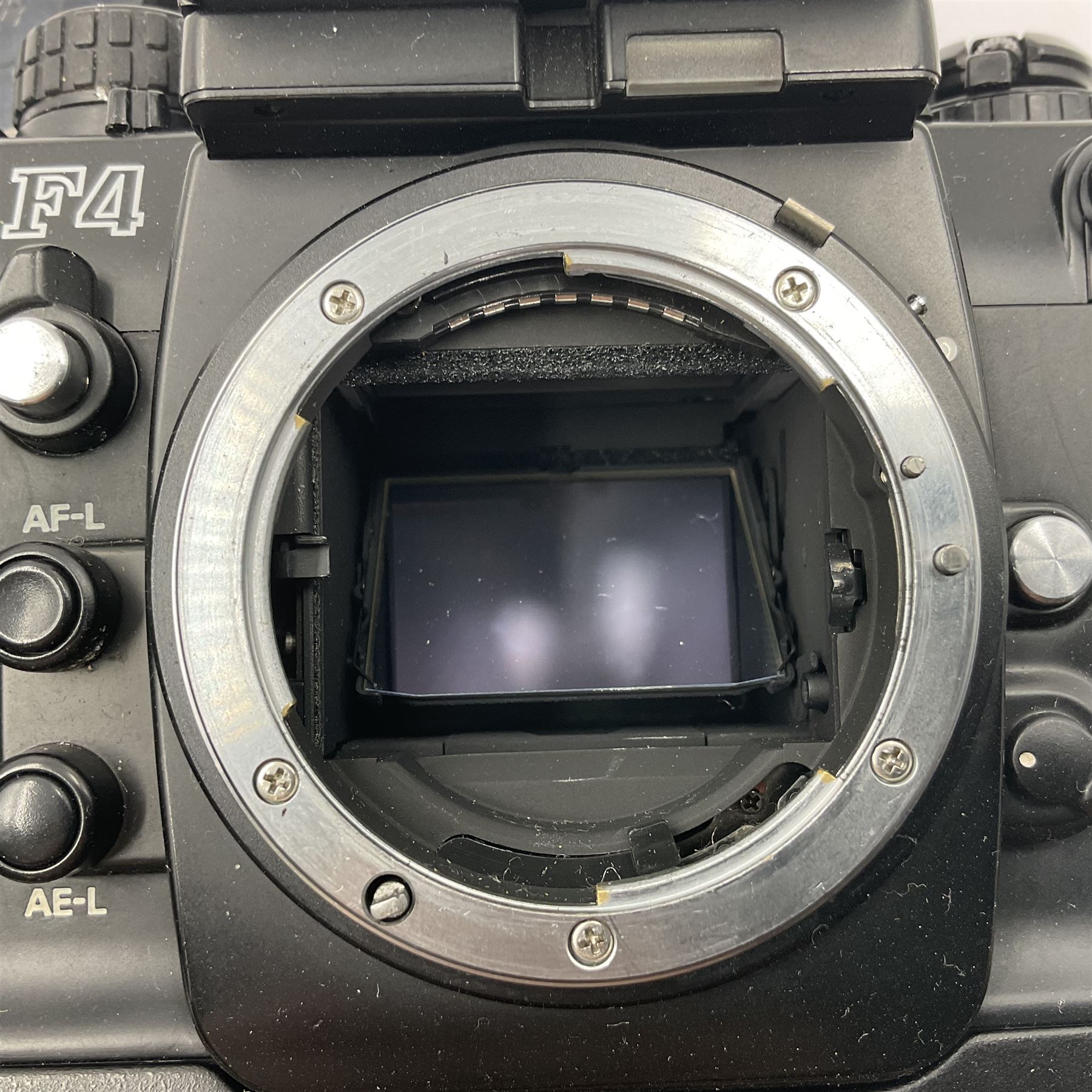 Nikon F4E camera body, serial no. 2288428, with Nikon MB23 battery pack