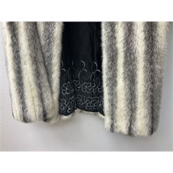 1980s Kohinoor mink 3/4 length coat, with embroidered floral lining, retailed by Ross Furriers Ltd, L112cm