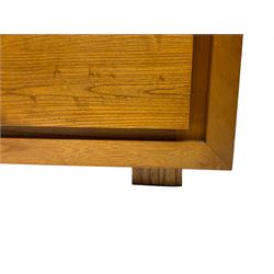 Sirene Design Ltd - contemporary solid ash 'Faro' sideboard or low unit, fitted with bank of eight uniform drawers, on square feet