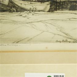 Henry Rushbury (British 1889-1968): 'Paris' and 'Low Tide - La Rochelle', two etchings signed in pencil max 25cm x 34cm (2)