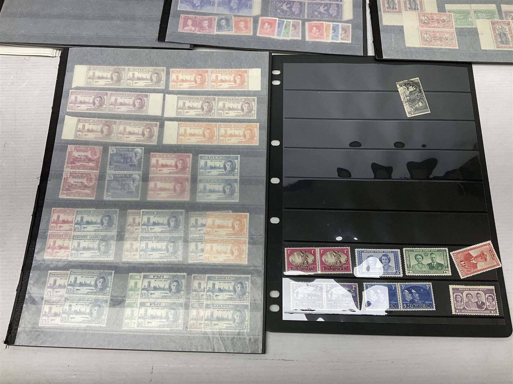 Stamps including various King George VI 8th June 1946 Victory, various 1923-1948 Silver Wedding, Malaya, Cyprus, China overprints on Hong Kong etc, housed on stockbook/album pages 