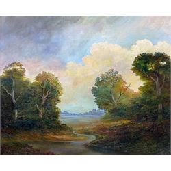 Bruce Kendall (British Contemporary): 'Suffolk Landscape', oil on canvas signed, titled verso 50cm x 60cm