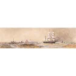 Frank Henry Mason (Staithes Group 1875-1965): Panoramic View of Shipping off the South Coa...