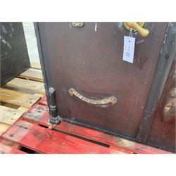 Victorian double cast iron safe by Empire safe Co. of Birmingham, two doors enclosing shelving, no keys - THIS LOT IS TO BE COLLECTED BY APPOINTMENT FROM DUGGLEBY STORAGE, GREAT HILL, EASTFIELD, SCARBOROUGH, YO11 3TX