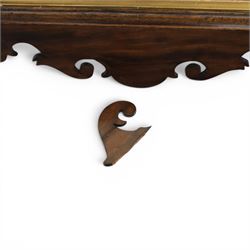 Late 19th century Chippendale style mahogany wall mirror, featuring gilded eagle pediment; together with a smaller similar mirror