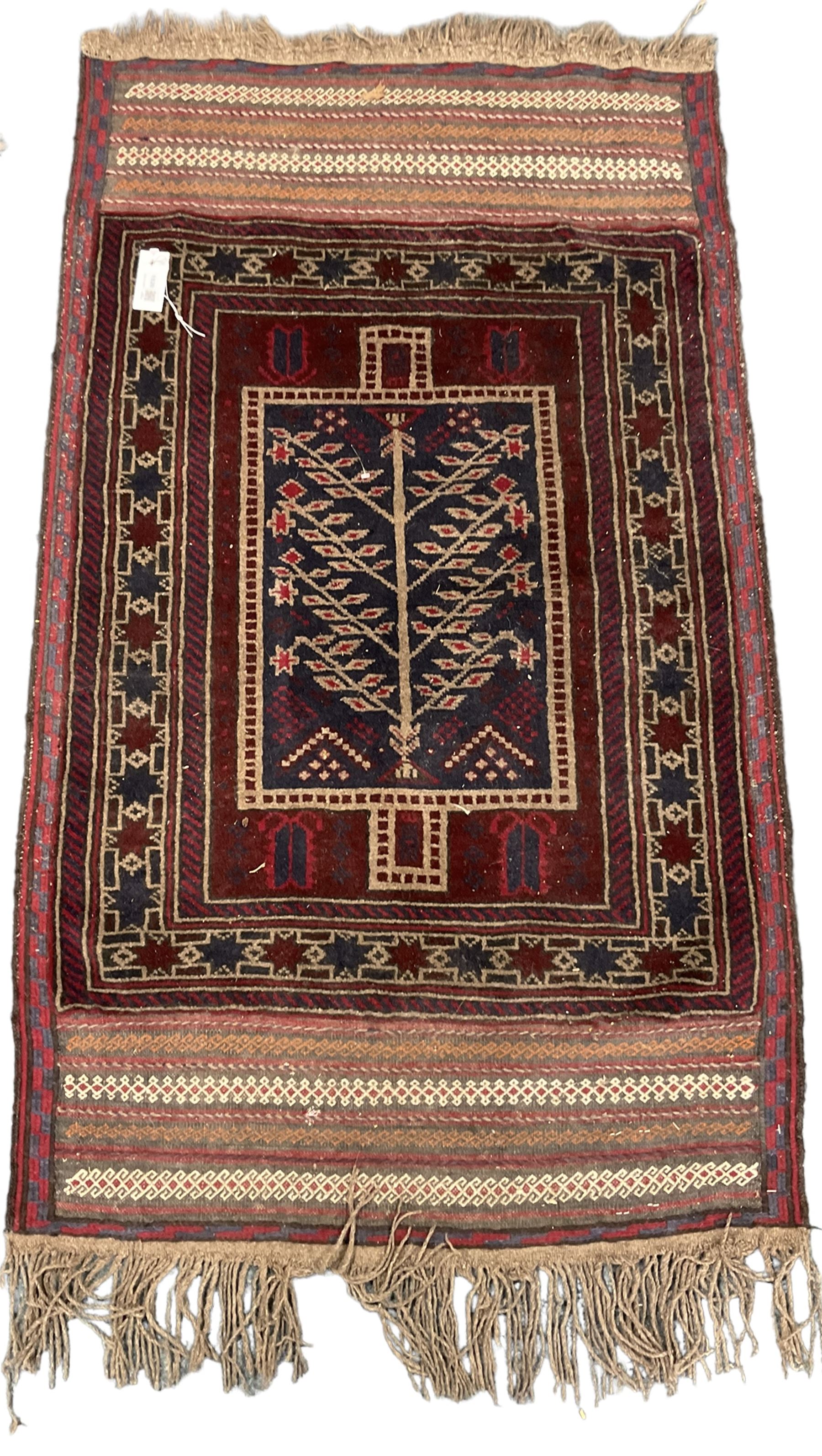 Persian Tree of Life design rug (140cm x 82cm), and a Persian prayer rug (130cm x 73cm)
