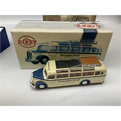 Dinky - Road Grader No.963; with blister box; Majorette Fire Engine No.3096; in window box; seven Matchbox 'Dinky Collection' die-cast models; all boxed; and American Popular Imports Inc. moulded resin fire engine; boxed (10)