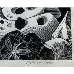 Monica Poole (British 1921-2003): 'Rock Crevice', wood engraving signed titled and numbered 9/60 in pencil, further titled and dated 1980 with artist's address verso 15cm x 12cm