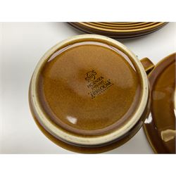 Hornsea Heirloom pattern coffee service for six, comprising of coffee pot, covered sucrier, milk jug, hot water jug, dessert plates, side plates, dinner plates, jug, salt and pepper shakers and serving platter 