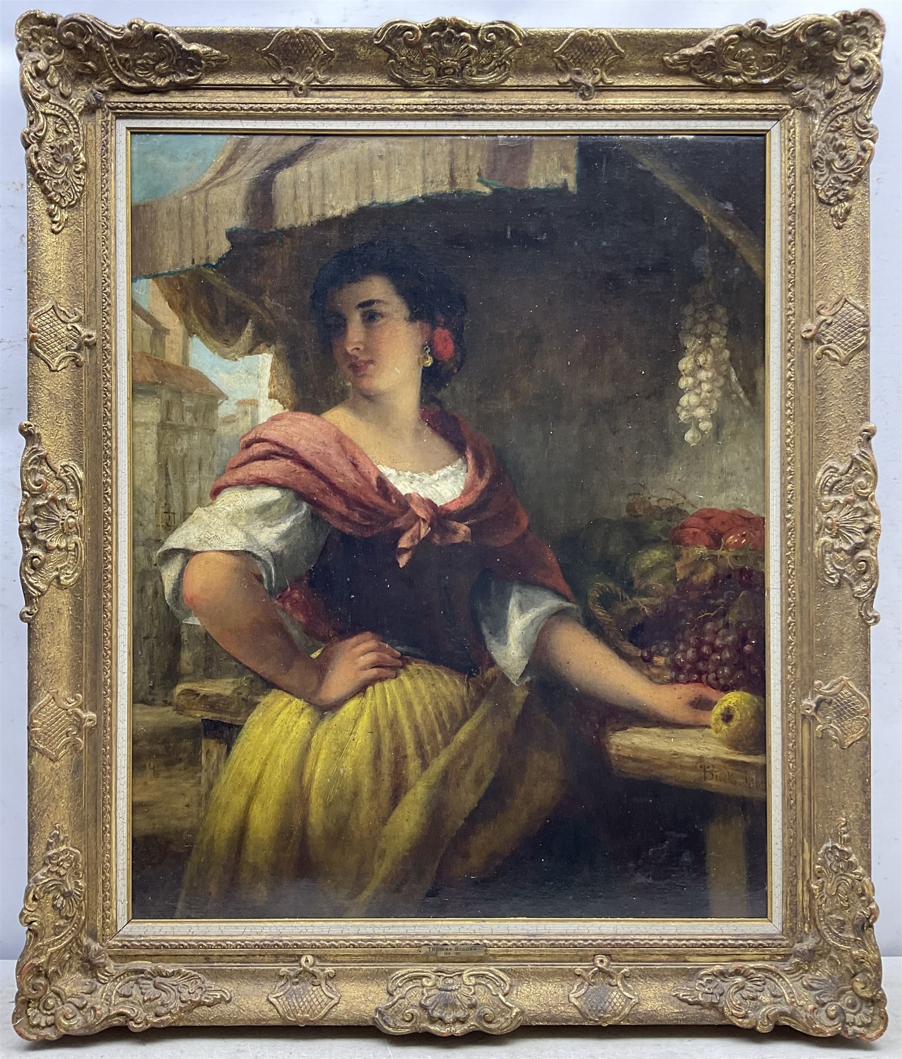 Thomas Brooks of Hull (British 1818-1891): Spanish Fruit Seller, oil on canvas signed and dated 1869, 75cm x 60cm