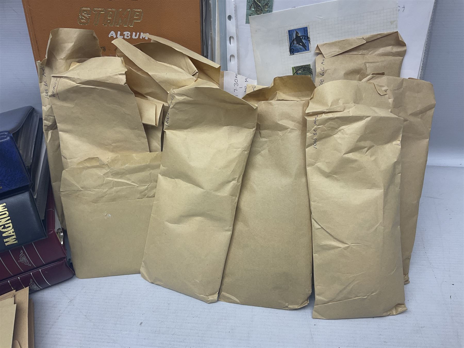 World stamps including Australia, Antigua, Canada, New Zealand, St Vincent, Republic of Maldives, Norfolk Island, Malta etc, Great British and other first day covers, Queen Elizabeth II 60th Birthday commemorative stamps etc, housed in five albums/folders and loose, in one box