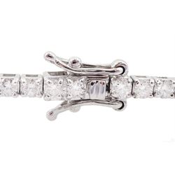 18ct white gold round brilliant cut diamond line bracelet, stamped, total diamond weight approx 2.50 carat
