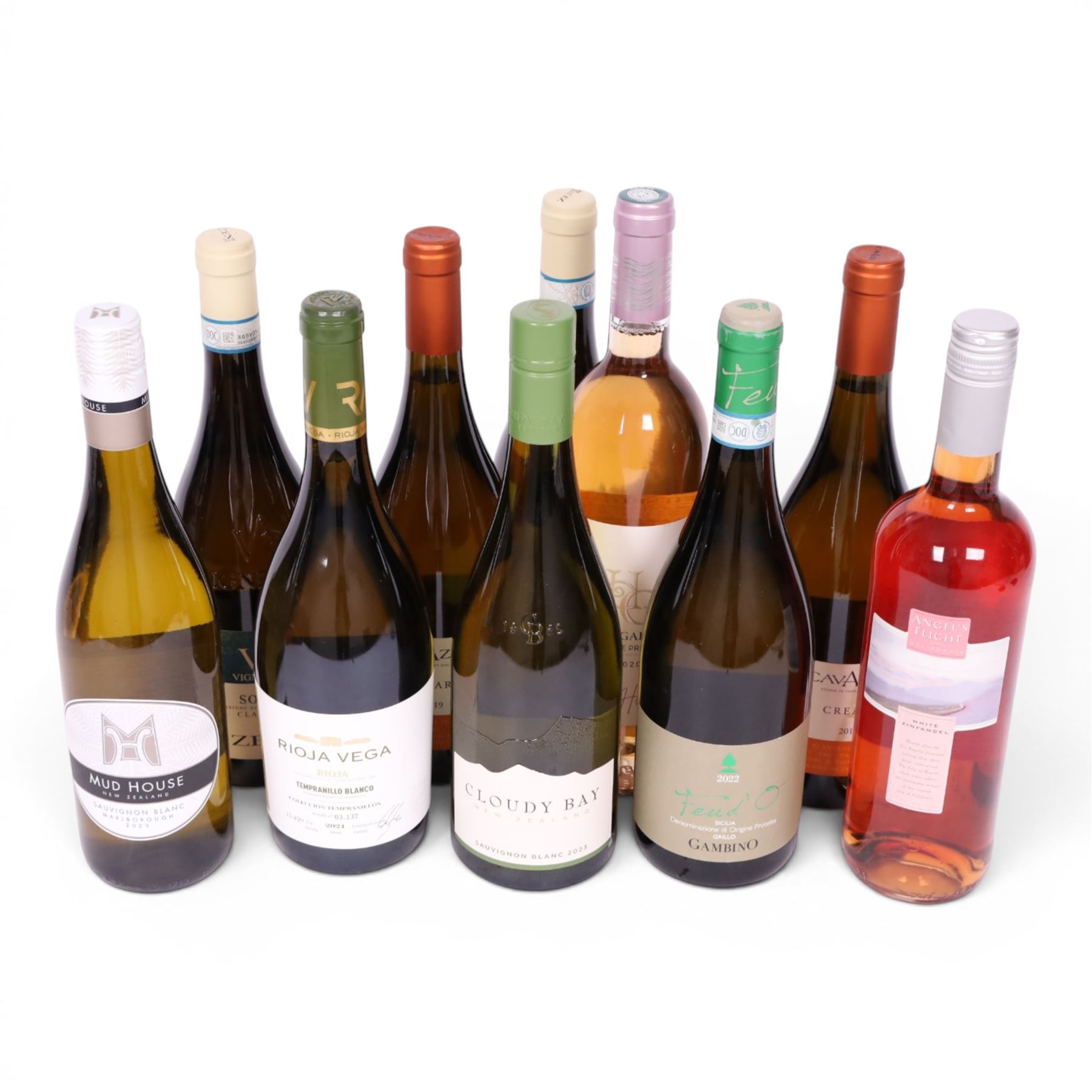 Mixed wine, including Henri Gaillard 2020 Cotes De Provence, Rioja Vega Tempranillo Blanco, Mud House 2023 Sauvignon Blanc etc various contents and proof 