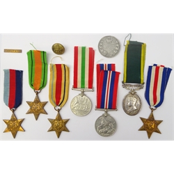  Collection of WWII medals including defence and war medals, The 1939-1945 star, Africa, Italy and The France and Germany stars, George VI territorial medal for efficient service 'T.85104 DVR.A.G.HITCHCOCK. R.A.S.' etc  