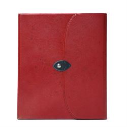  'Trust in God and A Summer Song of Praise' - Vellum bound volume containing fourteen pages of verse and prayers illuminated by Annie B Pratt 1860, all hand coloured, the boards lined in watered silk, red leather box binding with silver clasp hallmarked for London 1888 with makers mark of William Amaziah Ellwick 