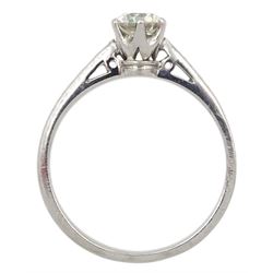Platinum single stone round brilliant cut diamond ring, Sheffield 2004, diamond weight approx 0.55 carat 