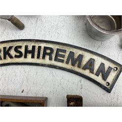Cast iron Yorkshireman sign, together with other metal ware and collectables