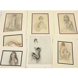 After Chimot (French early 20th century): Female Studies, six colour and monochrome plates23cm x 17cm diminishing; a similar etching (Unframed) (7)
