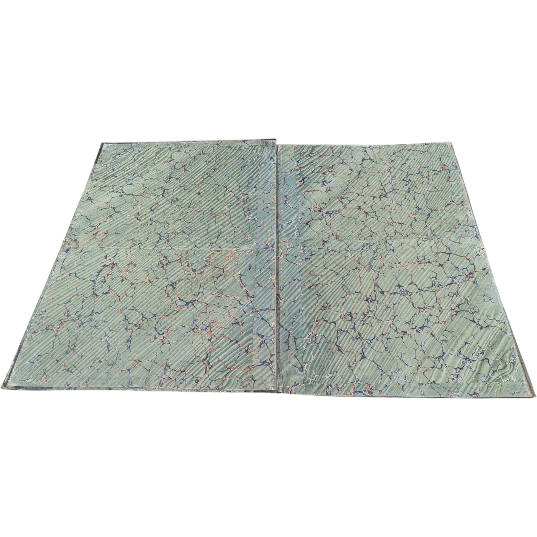 Large folio with blank pages in marbled boards 103cm x 71cm