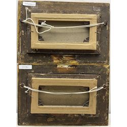 William Adolphus Knell (British 1801-1875): Shipping at Sunrise and Sunset, pair oils on canvas signed 13cm x 26cm (2)