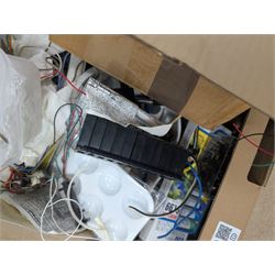 Collection of model railway control units, accessories and tools, including Lenz Digital Plus LZV100 with remote, H and M Electran Transistorised Power Unit, H and M Duette twin supply unit, motors, points, paints, Antex Soldering System, Flockit, etc, in three boxes